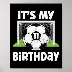 Poster Joueur de football de 11 ans, 11e anniversaire, en