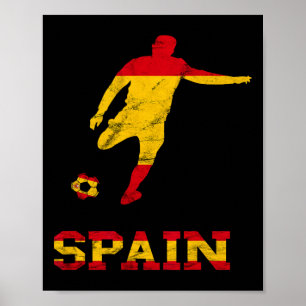 Poster Joueur de football espagnol Espagne Drapeau Espana