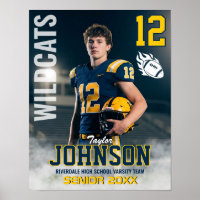 Joueur de football nuit senior photo personnalisée