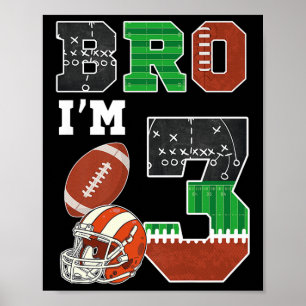 Poster Joueur de football pour fête d'anniversaire 3 ans 