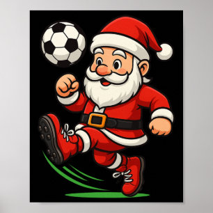 Poster Joueur de football Santa Noël Xmas Garçons Hommes