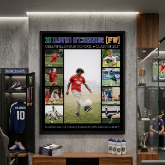 Poster Joueur de football senior Numéro Photo personnalis