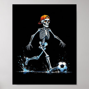 Poster Joueur de football squelette effrayant Funny Hallo
