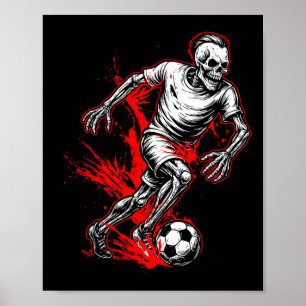 Poster Joueur de football squelette - Fantôme effrayant d