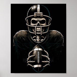 Poster Joueur de football squelette Halloween Soky Srts G