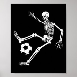 Poster Joueur de football squelettique Enthousiaste de co