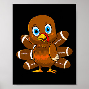 Poster Joueur de football turc Thanksgiving mignon Boys d