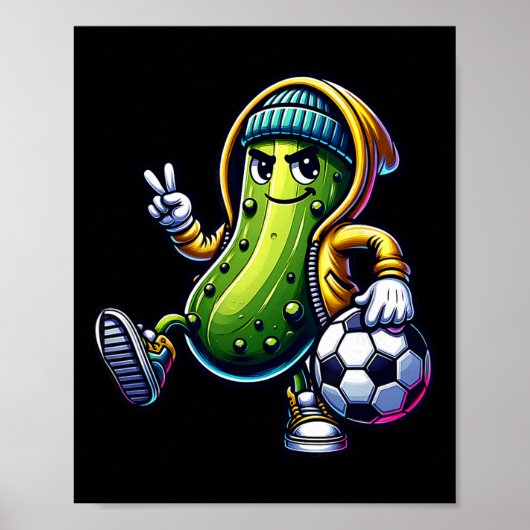 Poster Joueur de football Urbyn Pickle Vibes de dessin an (Devant)