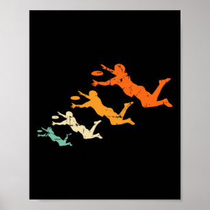 Poster Joueur de frisbee ultime rétro disque vintage ulti