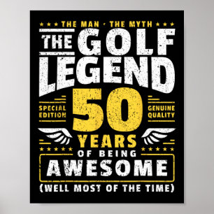 Poster Joueur de golf 50e Ans Golfeur 50 ans