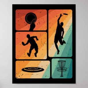 Poster Joueur de golf à disque drôle Cool Flying Disk Spo