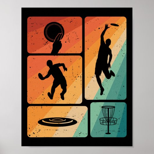 Poster Joueur de golf à disque drôle Cool Flying Disk Spo (Devant)