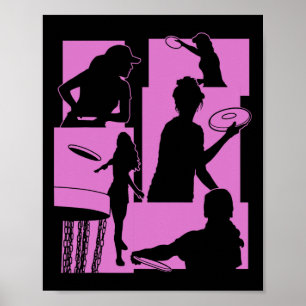 Poster Joueur de golf à disque drôle Disque volant cool S