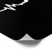 Poster Joueur de hockey battement de coeur du hockey sur (Coin)