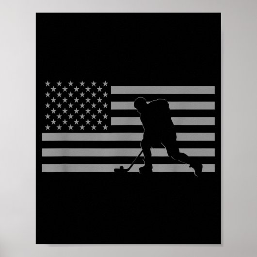 Poster Joueur de hockey - Drapeau américain (Devant)