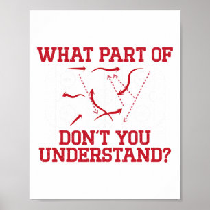 Poster Joueur de hockey Drôle de diagramme de patinoire H