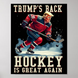 Poster Joueur de hockey drôle Trump Cool Vintage Hockey s