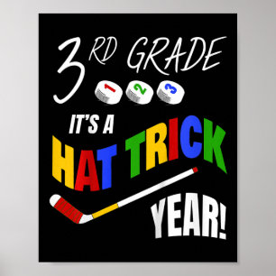 Poster Joueur de hockey enfant - Coup du chapeau - 3e ann