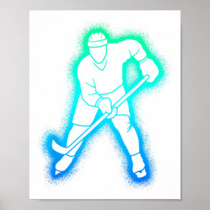 Poster Joueur de hockey Enfants Hommes Garçons Hockey sur