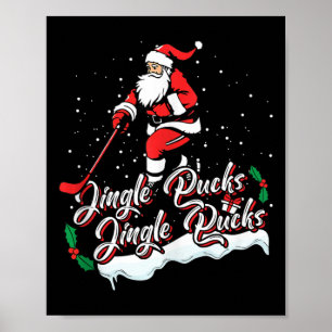Poster Joueur de hockey père Noël Hockey sur glace Jeux d