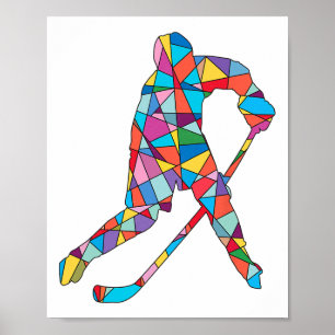 Poster Joueur de hockey Sports Enfants Hommes Garçons Hoc