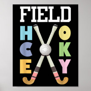 Poster Joueur de hockey sur gazon Fan de hockey Entraîneu