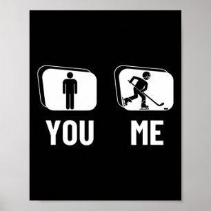 Poster Joueur de hockey sur glace fiers drôles hommes hoc