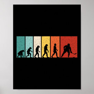 Poster Joueur de hockey sur glace rétro Hockey Evolution
