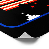 Poster Joueur de jeu vidéo 8 bits Bacon Nerd Rétro  (Coin)