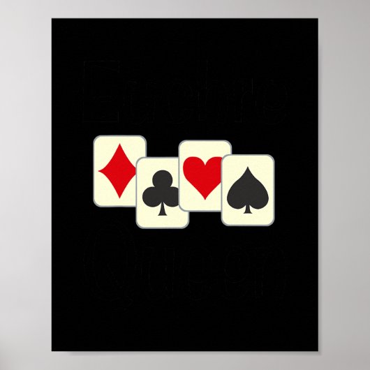 Poster Joueur de la carte Euchre Queen Funny (Devant)