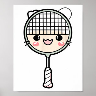 Poster Joueur de la navette visage de la raquette de Badm