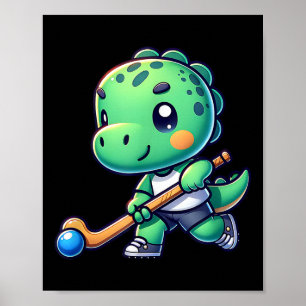 Poster Joueur de l'équipe de hockey sur gazon de dinosaur