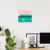 Poster Joueur de Match Art Moderne Pink Green (Bureau à domicile)