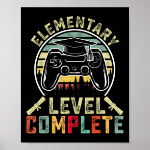 Poster Joueur de niveau élémentaire diplômé de l'élémenta