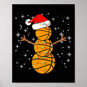 Poster Joueur de Noël Bysketbyll Snowman Père Noël Bysket