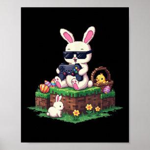 Poster Joueur de Pâques Bunny Garçons Enfants Hommes Ados