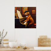 Poster Joueur de piano de chien (Cuisine)