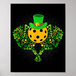 Poster Joueur de pickleball chanceux de la Saint-Patrick