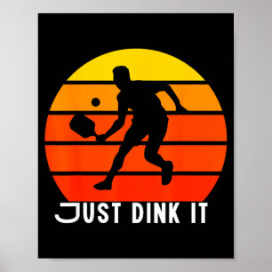 Poster Joueur de pickleball dink vintage vieil homme gran