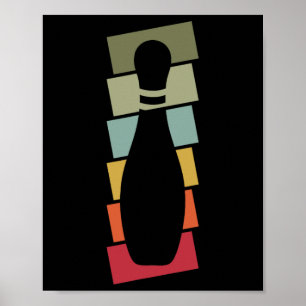 Poster Joueur de quilles Bowler Vintage Quille Rétro 