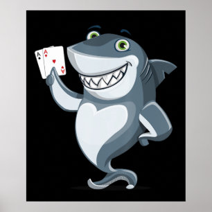 Poster Joueur de requin - Dons de requin amusants