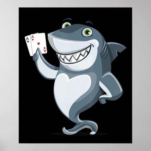 Poster Joueur de requin - Dons de requin amusants (Devant)
