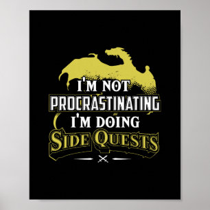 Poster Joueur de Rpg Je Fais Des Quêtes Secondaires - Col