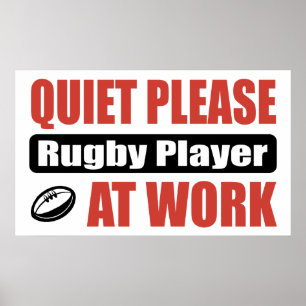 Poster Joueur De Rugby Au Travail