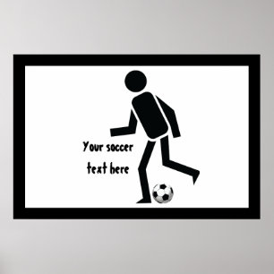 Poster Joueur de soccer et balle cadeau personnalisé