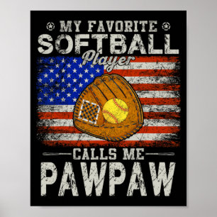 Poster Joueur de softball favori m'appelle Pawpaw Softbal