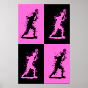 Poster Joueur de tennis abstrait - Style aquarelle