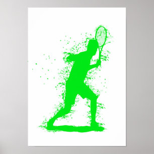 Poster Joueur de tennis - Art aquarelle abstrait