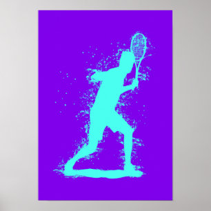Poster Joueur de tennis - Art aquarelle abstrait