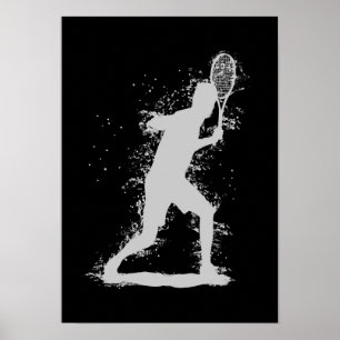 Poster Joueur de tennis - Art aquarelle abstrait